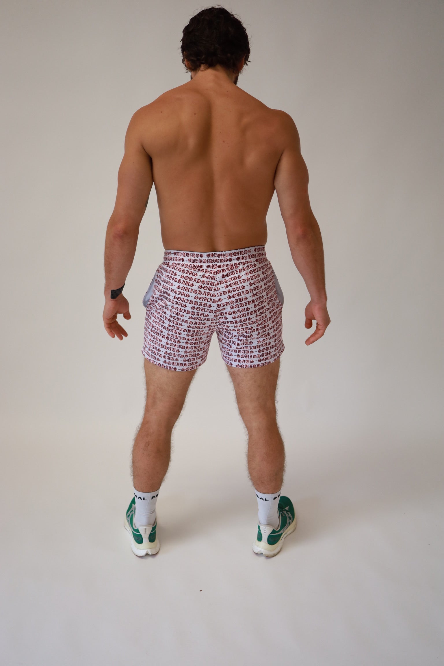 Mesh Shorts 4" Inseam - White & Red