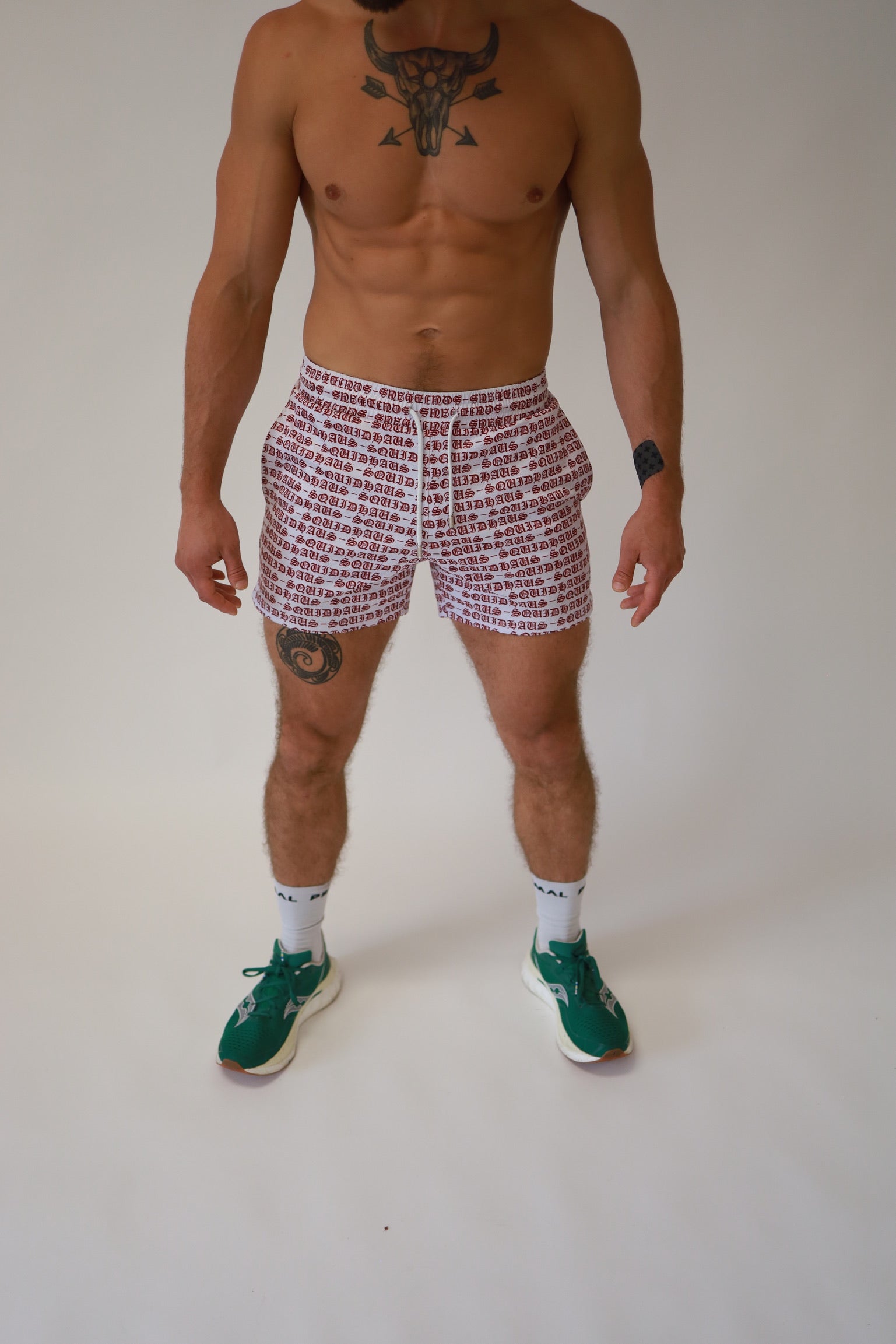 Mesh Shorts 4" Inseam - White & Red